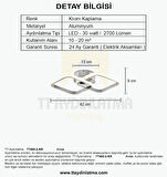 TT405-2-KR TT Aydınlatma Krom Kaplama 2 li Kare ( 3 Renk Işık Modüllü ) Led Avize