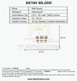 TT036-BY TT Aydınlatma Hashtag Modeli Mat Beyaz ( Beyaz Işık ) Led Avize