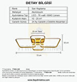 TT500-4-SR TT Aydınlatma Sarı Kaplama ( Gün Işığı ) Plofonyer 4 lü Led Avize