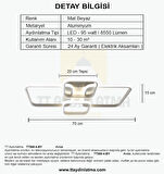 TT500-4-BY TT Aydınlatma ( Beyaz Işık ) Mat Beyaz Plofonyer 4 lü Led Avize