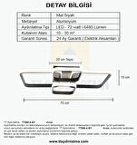 TT500-4-SY TT Aydınlatma ( Beyaz Işık ) Mat Siyah Plofonyer 4 lü Led Avize