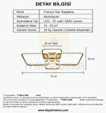 TT500-4-FSR TT Aydınlatma Fransız Sarı Kaplama ( Sarı Işık ) Plofonyer 4 lü Led Avize