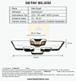 TT500-6-SY TT Aydınlatma ( Beyaz Işık ) Mat Siyah Plofonyer 6 lı Led Avize