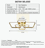 TT500-6-SR TT Aydınlatma Sarı Kaplama ( Sarı Işık ) Plofonyer 6 lı Led Avize