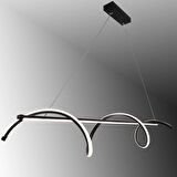 TT038-SY TT Aydınlatma Kıvrımlı Masa Üstü Modeli Siyah (3 Renk Işık Modüllü ) Led Avize