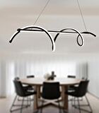 TT038-SY TT Aydınlatma Kıvrımlı Masa Üstü Modeli Siyah (3 Renk Işık Modüllü ) Led Avize