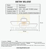 TT040-BY TT Aydınlatma Mat Beyaz Plofonyer ( Gün Işığı ) Led Avize