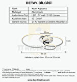 TT323-KR TT Aydınlatma 3 Halkalı Krom Kaplama Plofonyer ( Beyaz Işık )  Led Avize