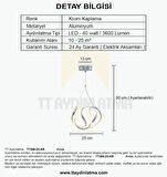 TT306-25-KR TT Aydınlatma Orta Kavis Krom Kaplama ( Beyaz Işık ) Ledli Avize