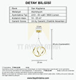 TT306-25-SR TT Aydınlatma Orta Kavis Sarı Kaplama ( Gün Işığı ) Ledli Avize