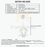 TT306-25-BY TT Aydınlatma Orta Kavis Mat Beyaz ( Gün Işığı ) Ledli Avize