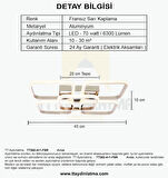 TT302-4+1-FSR KARE TT Aydınlatma ( Gün Işığı ) Fransız Sarı Kaplama 5 li Led Avize