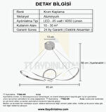 TT002-KR TT Aydınlatma Papyon Modeli Krom Kaplama ( Sarı Işık ) Led Avize