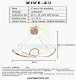 TT002-FSR TT Aydınlatma Papyon Modeli Fransız Sarı Kaplama ( Gün Işığı ) Led Avize