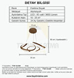 TT307-35-ESK TT Aydınlatma Helezon Modeli Eskitme Boyalı ( Beyaz Işık ) Led Avize