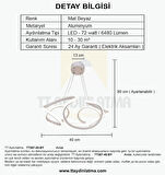 TT307-40-BY TT Aydınlatma Helezon Modeli ( Sarı Işık ) Mat Beyaz Led Avize