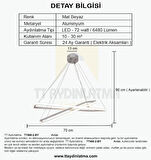 TT400-2 BY TT Aydınlatma Dikdörtgen ( Gün Işığı ) 2 li Mat Beyaz Led Avize