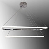 TT400-2 KR TT Aydınlatma Dikdörtgen ( Gün Işığı )  2 li Krom Kaplama Led Avize