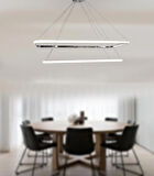 TT400-2 KR TT Aydınlatma Dikdörtgen ( Gün Işığı )  2 li Krom Kaplama Led Avize