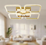 TT302-4+1-SR KARE TT Aydınlatma ( Beyaz Işık ) Sarı Kaplama Plofonyer 5 li Led Avize