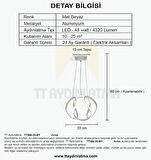 TT306-35-BY TT Aydınlatma ( 3 Renk Modüllü ) Kavis Modeli Mat Beyaz Led Avize