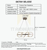 TT314-FSR TT Aydınlatma ( Gün Işığı ) Büyük Sarmal Modeli Fransız Sarı Kaplama Led Avize