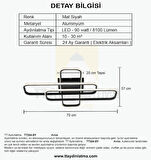 TT324-SY TT Aydınlatma ( Gün Işığı ) 57 x 17 Profil Mat Siyah 3 lü Plofonyer Led Avize