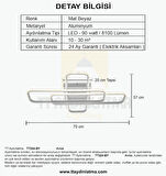 TT324-BY TT Aydınlatma ( Sarı Işık ) 57 x 17 Profil Mat Beyaz 3 lü Plofonyer Led Avize