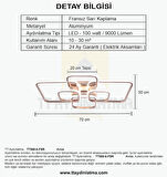 TT500-6-FSR TT Aydınlatma Fransız Sarı Kaplama ( 3 Renk Işık Modüllü ) Plofonyer 6 lı Led Avize