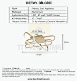TT338-FSR TT Aydınlatma Kasef Model ( Gün Işığı ) Fransız Sarı Kaplama Led Avize