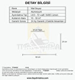 TT338-BY TT Aydınlatma Kasef Model ( Beyaz Işık ) Mat Beyaz Kaplama Led Avize