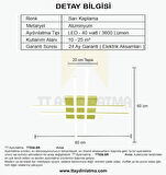 TT036-SR-SRR TT Aydınlatma Hashtag Modeli ( Sarı Işık ) Sarı Kaplama Led Avize