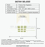 TT036-FSR-BYR TT Aydınlatma Hashtag Modeli ( BEYAZ IŞIK ) Fransız Sarı Kaplama Led Avize