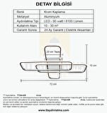 TT324-KR TT Aydınlatma 57 x 17 Profil Krom Kaplama ( GÜN IŞIĞI ) Plafonyer Led Avize