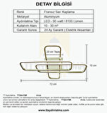 TT324-FSR TT Aydınlatma 57 x 17 Profil Fransız Sarı Kaplama ( GÜN IŞIĞI ) Plafonyer Led Avize