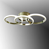 TT305-3-FSR TT Aydınlatma ( 3 RENK IŞIK ) Fransız Sarı Kaplama 3 lü Led Avize