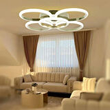 TT304-4+1-FSR-BYR YUVARLAK TT Aydınlatma BEYAZ IŞIK LED Fransız Sarı Kaplama 5 li Led Avize