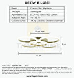 TT304-4+1-FSR-BYR YUVARLAK TT Aydınlatma BEYAZ IŞIK LED Fransız Sarı Kaplama 5 li Led Avize