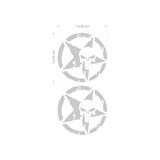 Gogo Damla Sticker 2'li 13x13cm Army Yıldız Kuru Kafa Gri