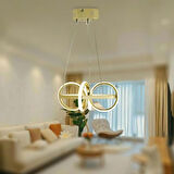 TT003-SR-SARI IŞIK  TT Aydınlatma SARI IŞIK Sarmal Modeli Gold Sarı Kaplama Led Avize