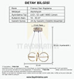 TT003-FSR-3RENK IŞIK TT Aydınlatma 3 RENK IŞIK MODÜLLÜ Sarmal Modeli Fransız Sarısı Kaplama Led Avize