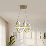 TT005-SR-3RENK TT Aydınlatma 3 RENK IŞIK Burgu Modeli Gold Sarı Kaplama Led Avize