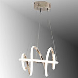 TT005-FSR-BYR TT Aydınlatma BEYAZ IŞIK LED Burgu Modeli Fransız Sarı Kaplama Led Avize