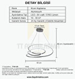 TT301-KR-GNR TT Aydınlatma GÜN IŞIĞI LED  Yay Modeli Krom Kaplama Led Avize