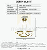 TT307-40-SR-SRR TT Aydınlatma SARI IŞIK LED  Helezon Modeli Sarı Kaplama Led Avize