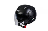 Sway Sw766 Yarım Yazlık Kask Solıd Mat Siyah Güneş Vizörlü 2X-LARGE