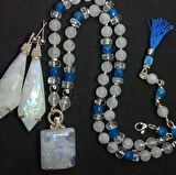 2450 Ay taşı Kuvars Hematit el yapımı kolye