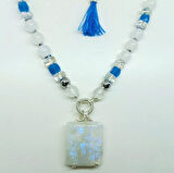 2450 Ay taşı Kuvars Hematit el yapımı kolye