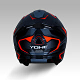 YOHE 935SV ÇENE AÇILIR KASK SİYAH GRİ TURUNCU MEDIUM