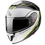 Mt Çene Açılır Kask Atom Sv B3 Neon Sarı Beyaz MEDIUM
